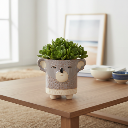 Koala Planter Pot 7cm | Ceramic Garden & Indoor Succulent Pot Australia