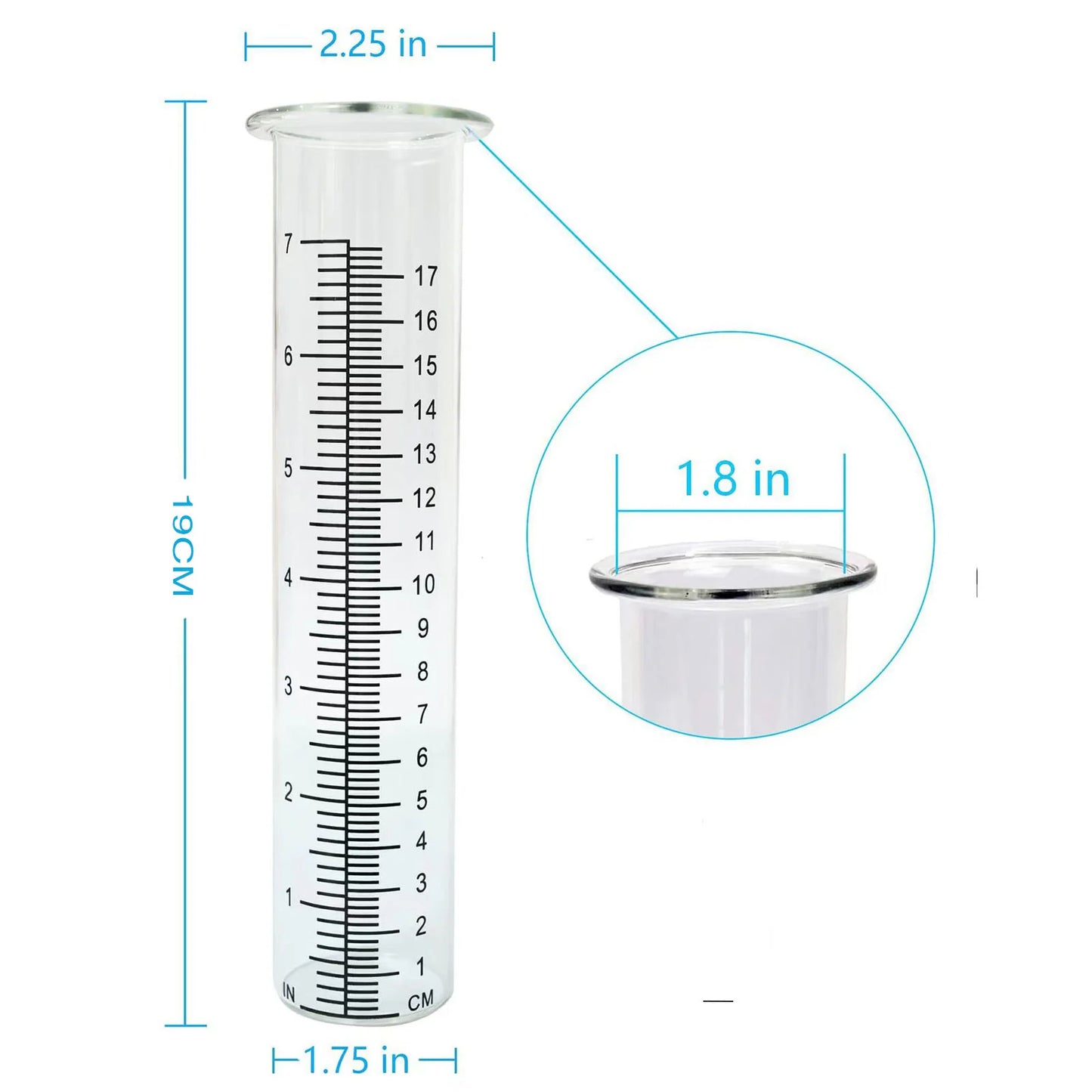 Outdoor Garden Rain Gauge | Dual Reading Inches & CM | Lawn Garden Yard