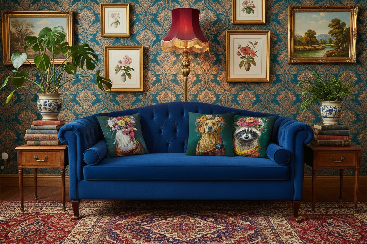Cushion Cover Floral Animal Victorian Range - Unique & Quirky