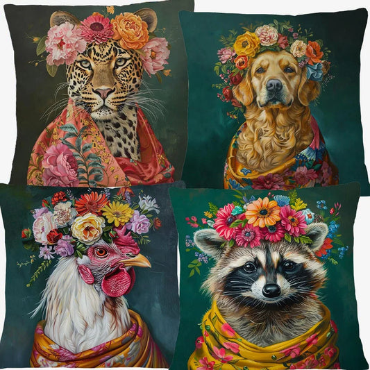 Cushion Cover Floral Animal Victorian Range - Unique & Quirky