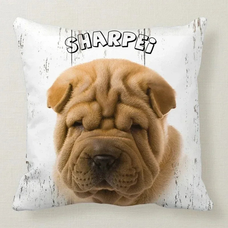 Cushion Cover Dog Breeds | 26 Breeds Polyester Cotton Sofa Pillow Case