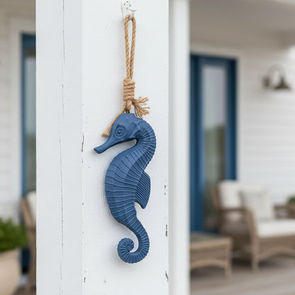 Seahorse Wooden Wall Hanging 27cm - Coastal Beach Decor