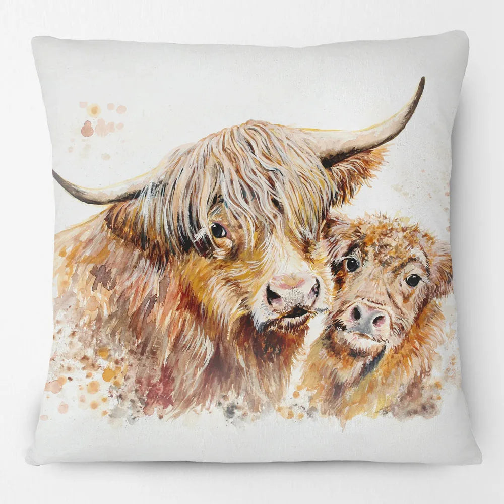 Highland Cow Fox Donkey Pheasant Cushion Cover | 45cm | Linen or Plush | Farmhouse Gift