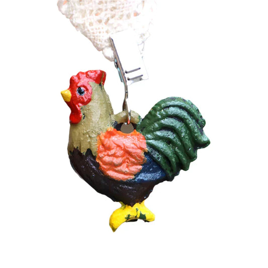 Tablecloth Weight Set Of 4 Heavy Cast Iron Rooster Duck Cow Sheep
