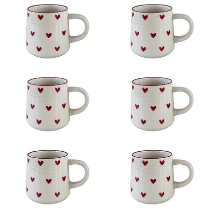 Heart Mug Love Pink Hearts | Ceramic Coffee Cup Gift Set