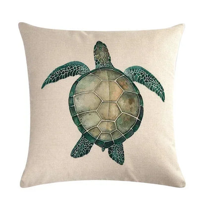 Turtle Cushion Cover | Cotton Linen 40cm 45cm 50cm | 14 Designs