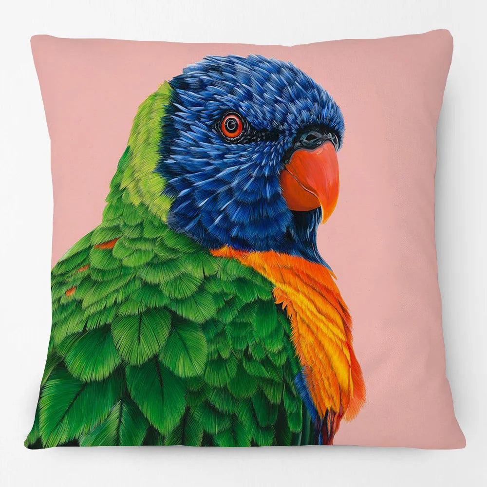 Australian Birds Cushion Cover | Rainbow Lorikeet Black Cockatoo Magpie & More | 45cm