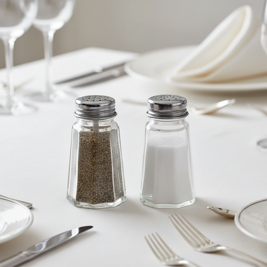 Salt and Pepper Shaker Set Glass Kitchen - 7.5x3.8cm