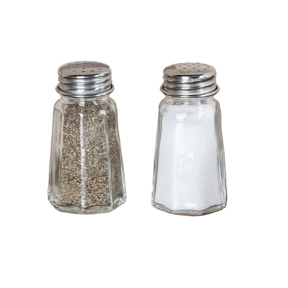 Salt and Pepper Shaker Set Glass Kitchen - 7.5x3.8cm