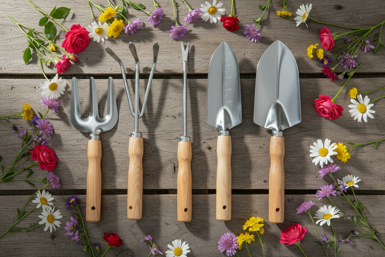 5 Piece Professional Garden Tool Set - Stainless Steel