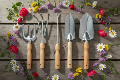 5 Piece Professional Garden Tool Set - Stainless Steel