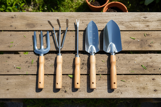 5 Piece Professional Garden Tool Set - Stainless Steel
