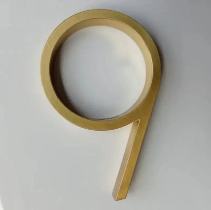 5 Inch Golden House Numbers | Modern Metal Floating Address Numbers with Screws