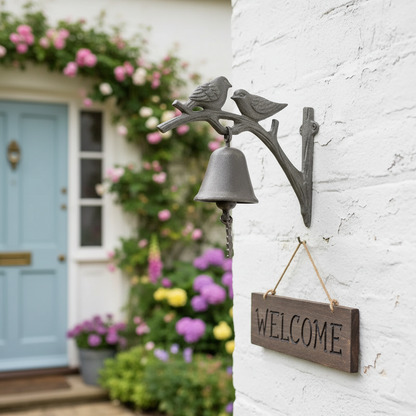 Cast Iron Doorbell Bird Pair - Vintage Door Bell Coastal Farmhouse