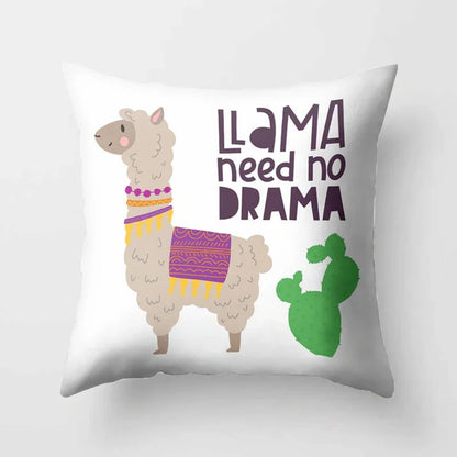 Cartoon Alpaca Llama Cushion Cover | 20 Designs | 30cm to 66cm