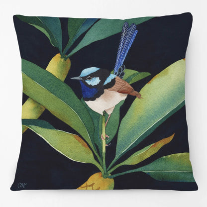 Australian Native Birds Cushion Cover | Cockatoo Cockatiel Lorikeet Finch Art | Linen or Plush | 45x45cm
