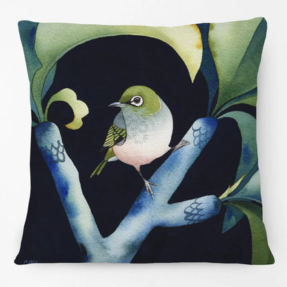 Australian Native Birds Cushion Cover | Cockatoo Cockatiel Lorikeet Finch Art | Linen or Plush | 45x45cm