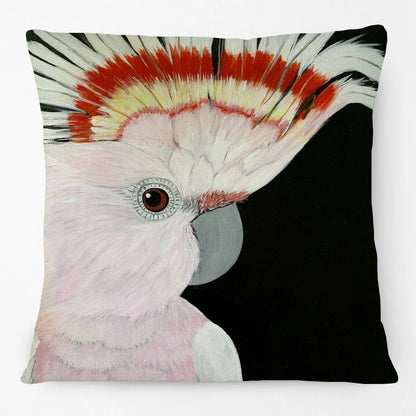Australian Native Birds Cushion Cover | Cockatoo Cockatiel Lorikeet Finch Art | Linen or Plush | 45x45cm