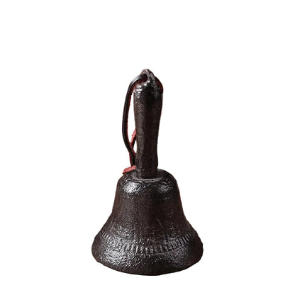 Cast Iron Hand Bell Vintage Rustic - Rustic White or Brown 12.5x7cm