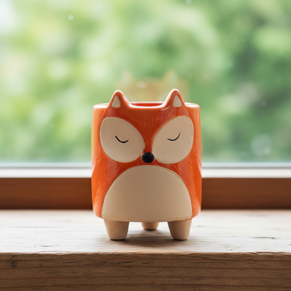Fox Orange Ceramic Planter Pot | Indoor & Outdoor Succulent Pot