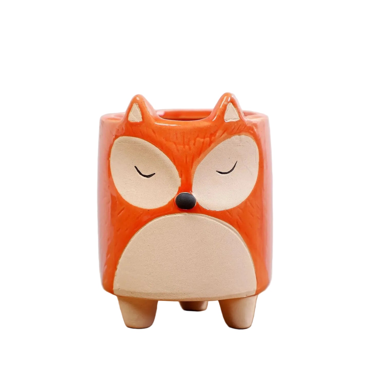 Fox Orange Ceramic Planter Pot | Indoor & Outdoor Succulent Pot