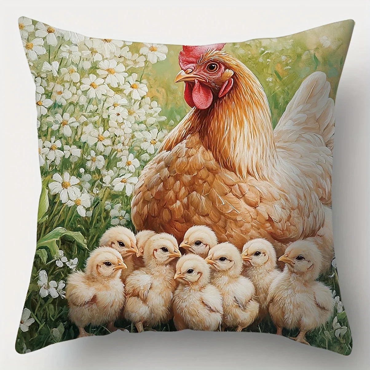 Cushion Cover Chicken Hen Rooster Set of 4 | Polyester | 5 Sizes