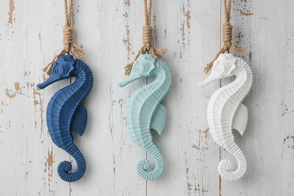 Seahorse Wooden Wall Hanging 27cm - Coastal Beach Decor