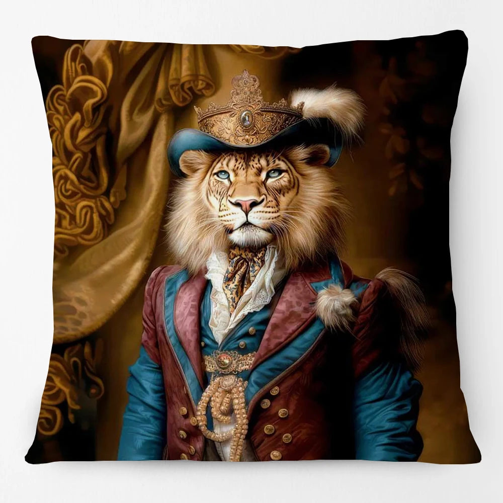 Animal Royalty Cushion Covers 45cm | Regal Animal Portraits & Vintage Style