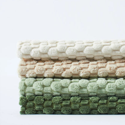 Cushion Cover Striped Corduroy - Beige Khaki Green Blue White