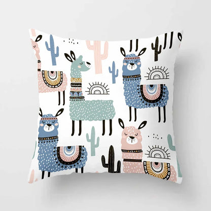Cartoon Alpaca Llama Cushion Cover | 20 Designs | 30cm to 66cm