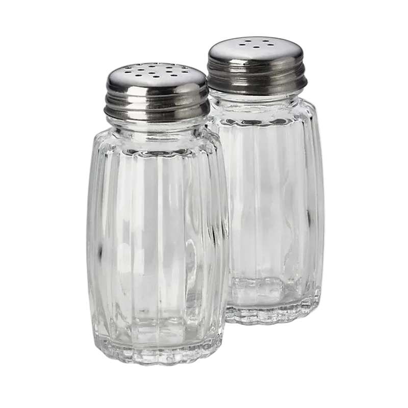 Salt and Pepper Shaker Set Glass Spice Jar - 8x4cm 60g