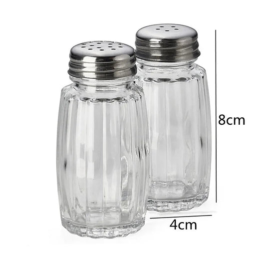 Salt and Pepper Shaker Set Glass Spice Jar - 8x4cm 60g