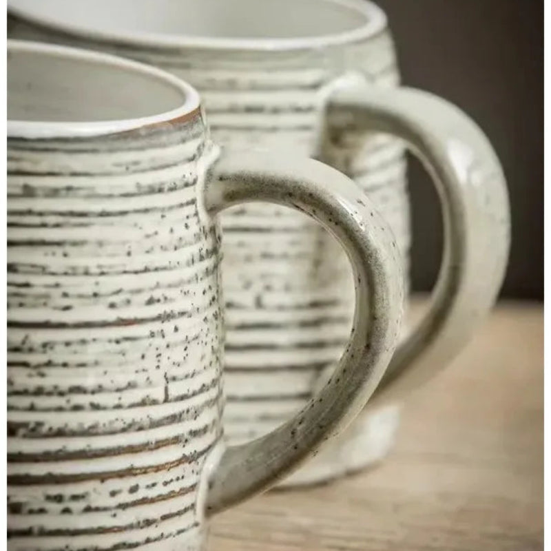 Vintage Natural Earth Glaze Ceramic Mug Cup 500ml | Rustic Imperfect Finish Coffee Cup