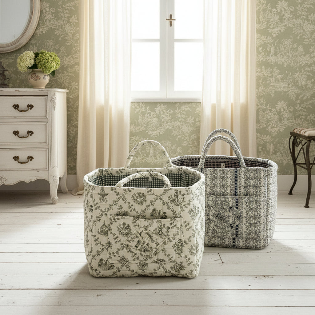 Fabric Storage Basket with Handles - Laundry Hamper
