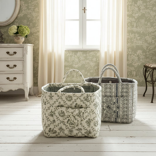 Fabric Storage Basket with Handles - Laundry Hamper