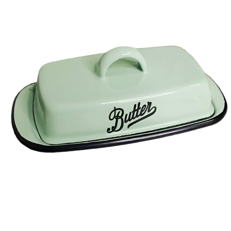 Butter Cheese Retro Nostalgic Enamel Sage Green