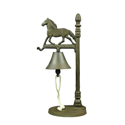 Vintage Cast Iron Horse Dining Bell | Antique Handbell Tabletop Decor