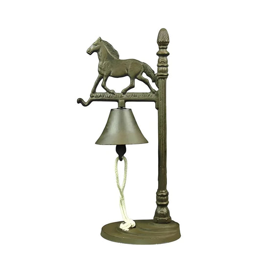 Vintage Cast Iron Horse Dining Bell | Antique Handbell Tabletop Decor