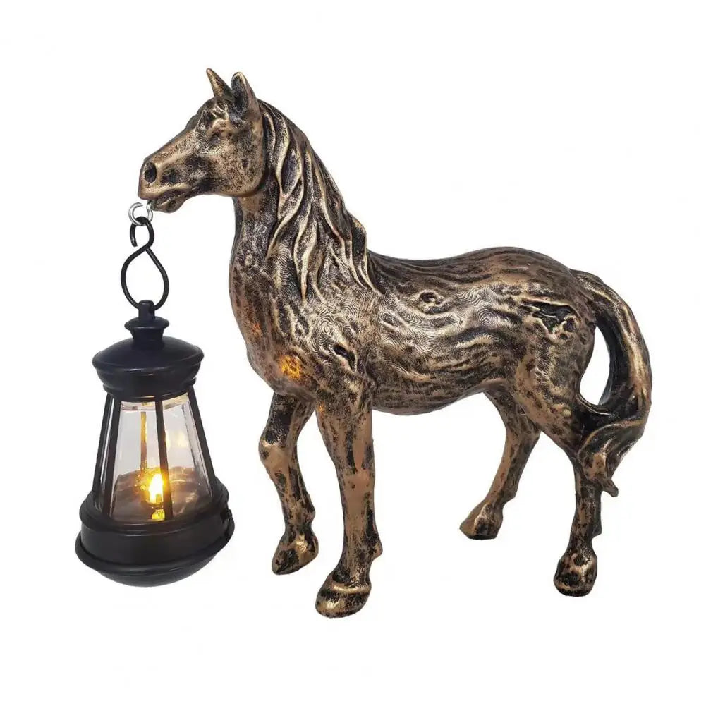 Solar Horse Lantern Garden Ornament Farmhouse Outdoor Decor