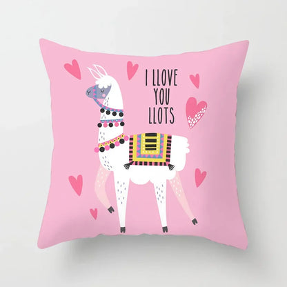 Cartoon Alpaca Llama Cushion Cover | 20 Designs | 30cm to 66cm