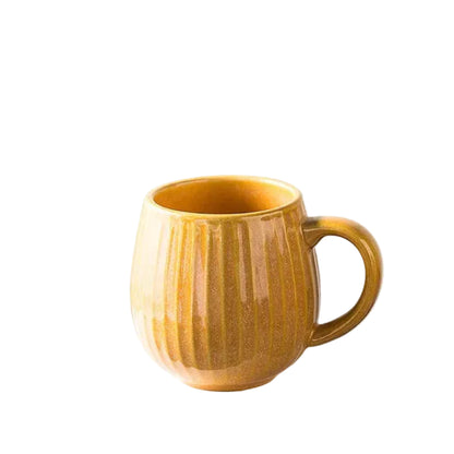 Coffee Mug Colourful Kiln Glaze Ribbed Ceramic 480ml - 8.5x10.5cm