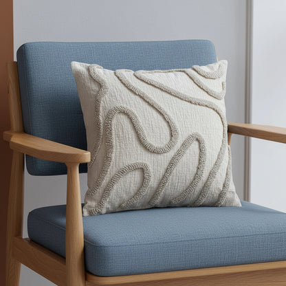 Cushion Cover Chenille | Decorative Stitched Lines Throw Pillow Polyester