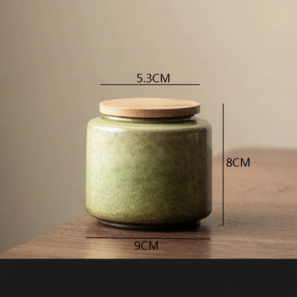 Artisan Ceramic Tea Canister with Bamboo Lid — Airtight Tea & Coffee Storage Jar | Pebble & Reed