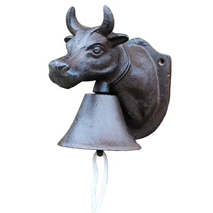 Doorbell Cow Heifer Cattle Cast Iron Rustic Farmhouse - 17x16cm