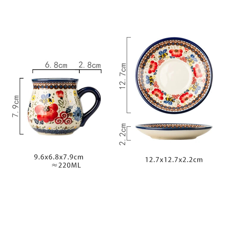 Cup Saucer Set Cottage Garden Floral