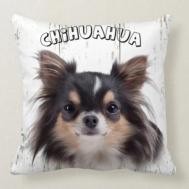 Cushion Cover Dog Breeds | 26 Breeds Polyester Cotton Sofa Pillow Case