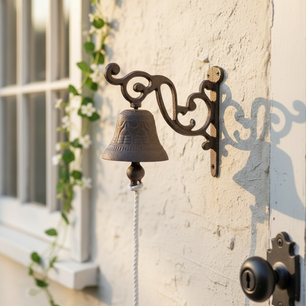 Doorbell Vintage Cottage Cast Iron - Scroll Design 13x13.5cm
