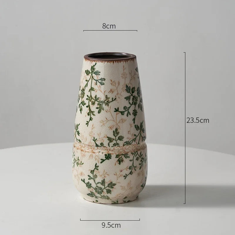 Vase Ceramic Leaf Rustic