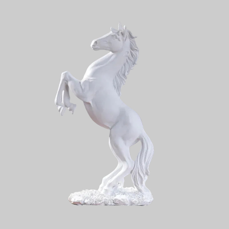 Rearing Victory Horse Statue | European Style Resin Horse Figurine | White, Gold or Black | 30.5cm
