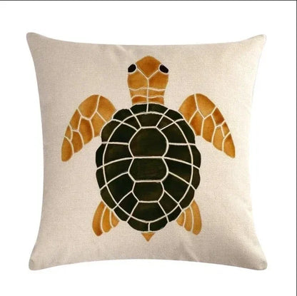 Turtle Cushion Cover | Cotton Linen 40cm 45cm 50cm | 14 Designs